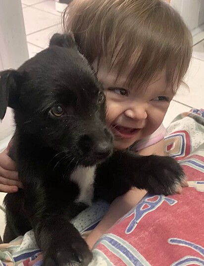 Ysabella hugging her new friend.