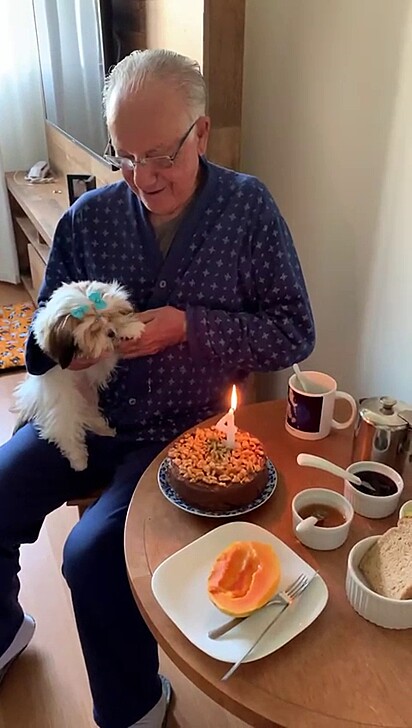 Today, Carlos is completely in love with his little dog.